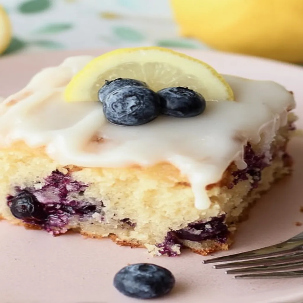 lemon blueberry sheet cake, moist, fluffy, bursting with flavor, sweet and tangy