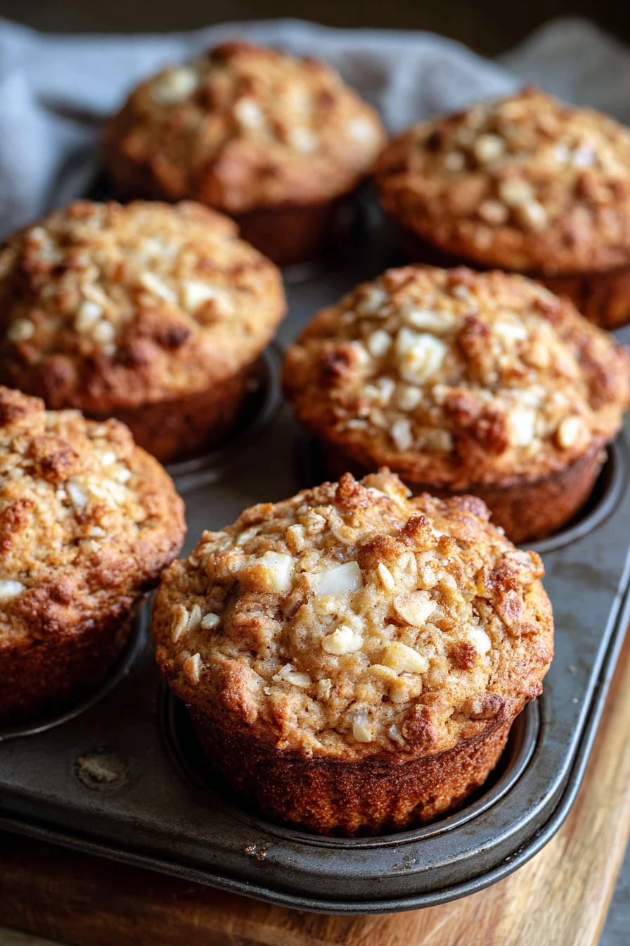 Maple Apple Oatmeal Muffins, hearty, wholesome, sweet, cinnamon, baked, delicious