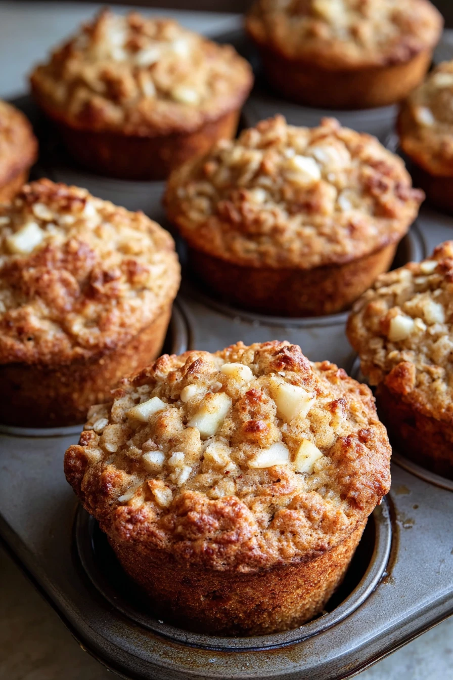 Maple Apple Oatmeal Muffins, hearty, wholesome, sweet, cinnamon, baked, delicious