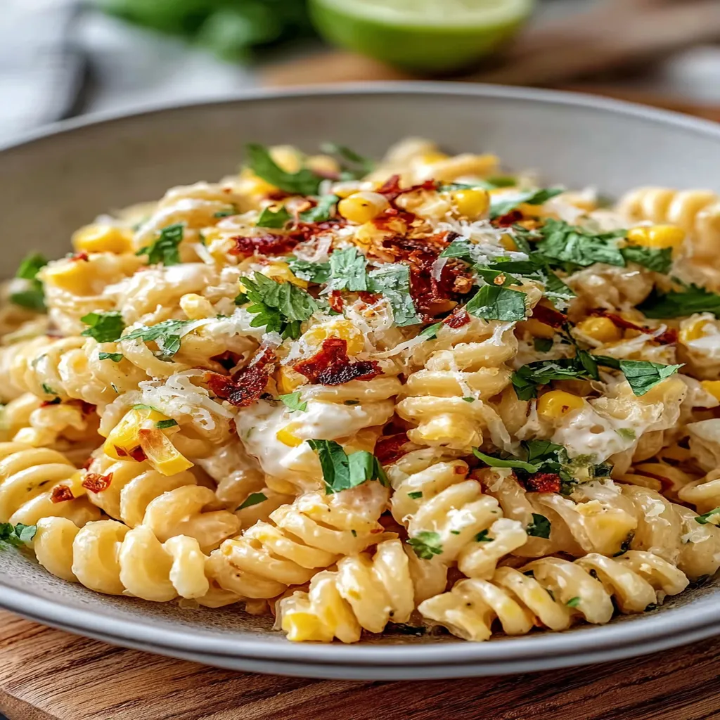 Mexican Street Corn Pasta Salad, flavorful, creamy, grilled corn, tangy, zesty dressing
