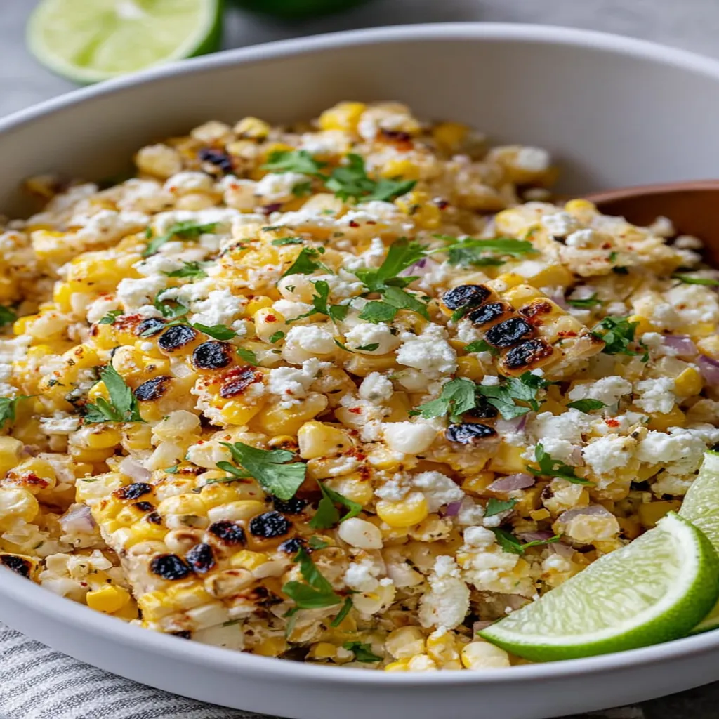 Mexican Street Corn Salad, grilled corn, tangy, creamy, flavorful, charred corn, cotija cheese