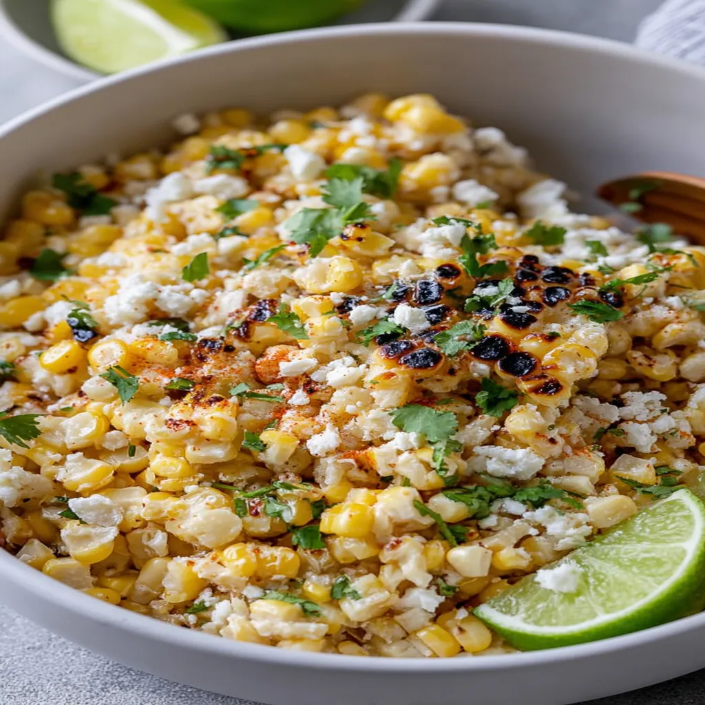 Mexican Street Corn Salad, grilled corn, tangy, creamy, flavorful, charred corn, cotija cheese