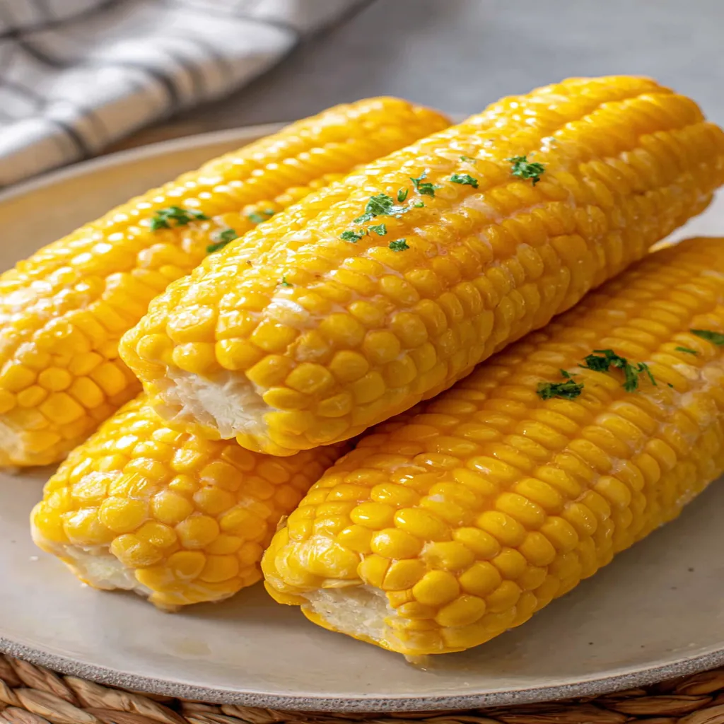 microwave corn on the cob, easy recipe, buttery, tender, delicious