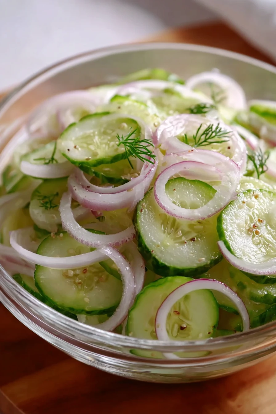 Old Fashioned Cucumbers, Onions, Fresh, Crisp, Tangy, Summer, Salad