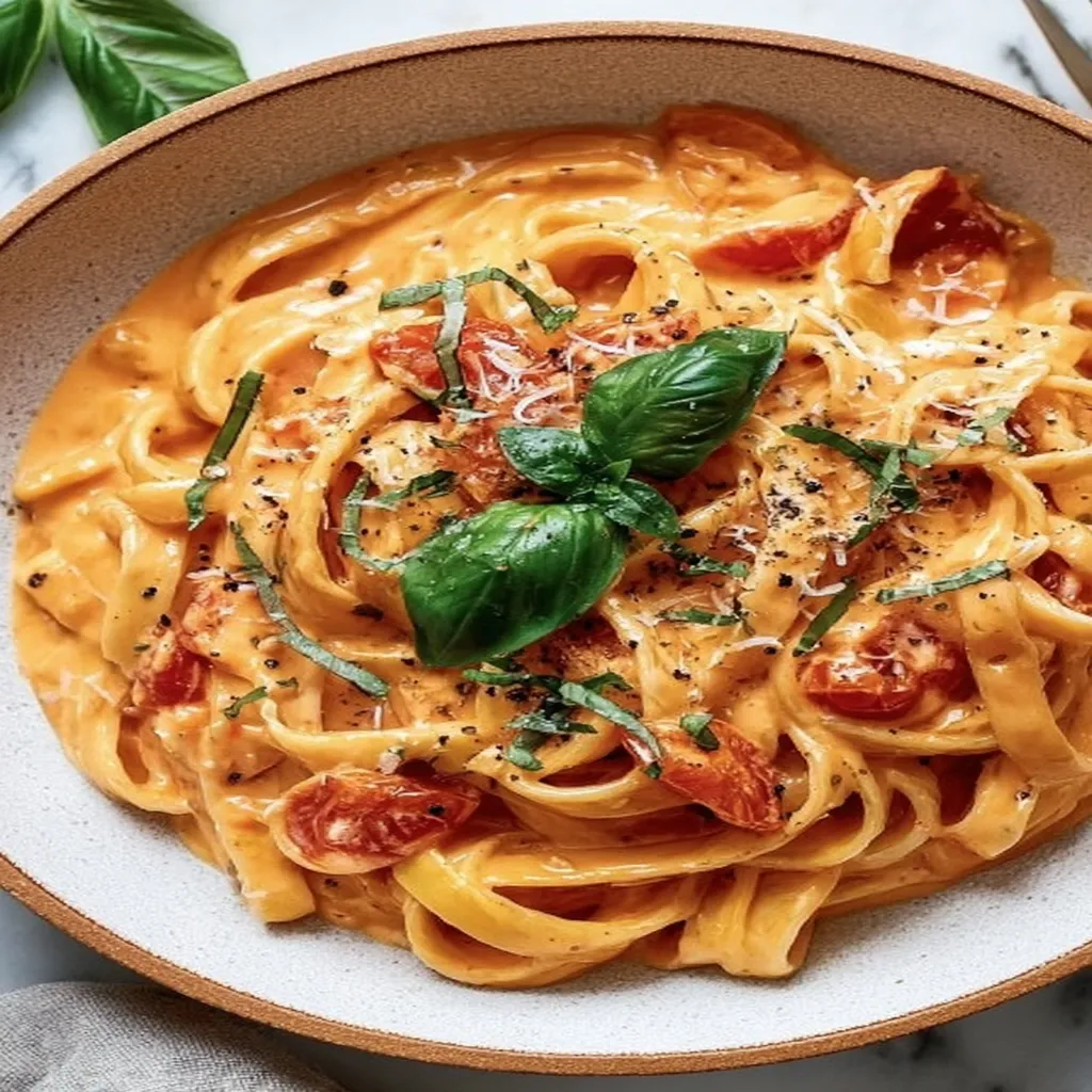 creamy tomato pasta, one pot recipe, savory, comforting, easy to make