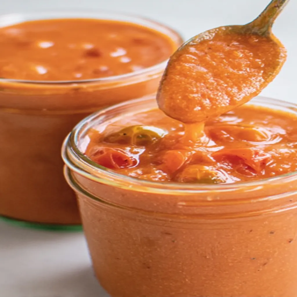 roasted cherry tomato sauce, savory, aromatic, rich flavor, vibrant color