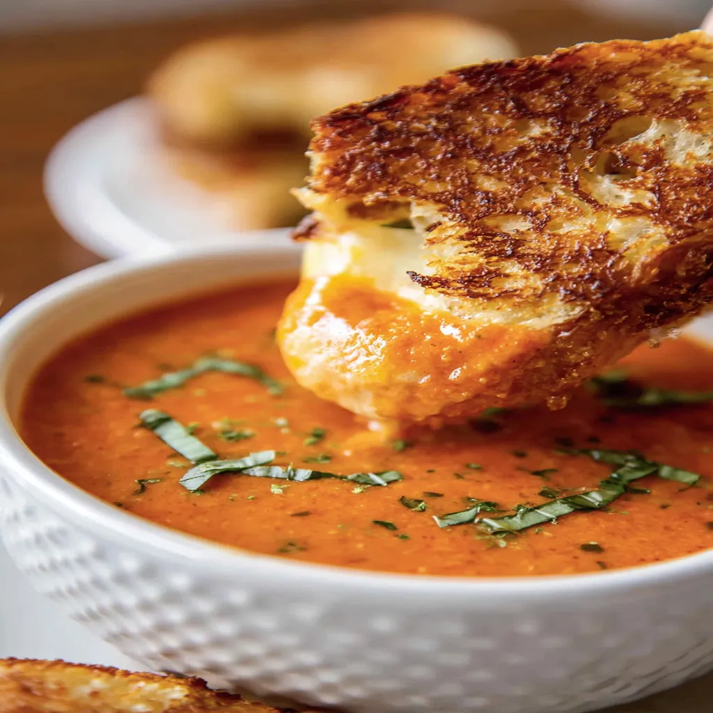 roasted, tomato basil soup, savory, aromatic, hearty, comforting, delicious