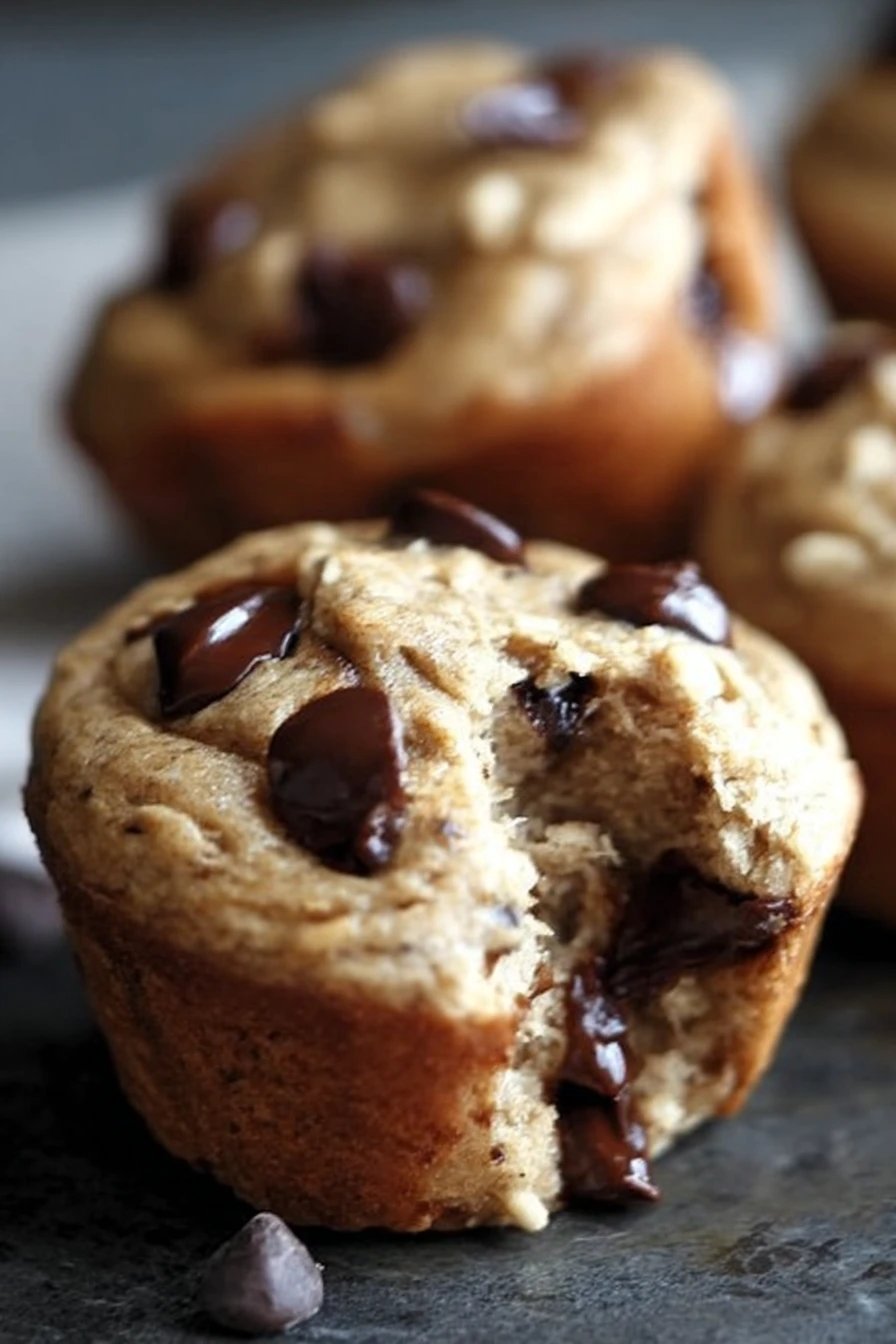 skinny, banana chocolate chip muffins, delicious, moist, sweet
