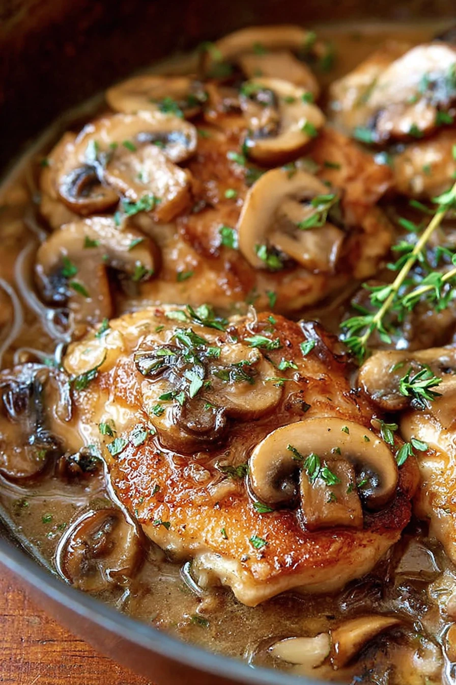 slow cooker, chicken marsala, savory, tender, flavorful, juicy, aromatic herbs