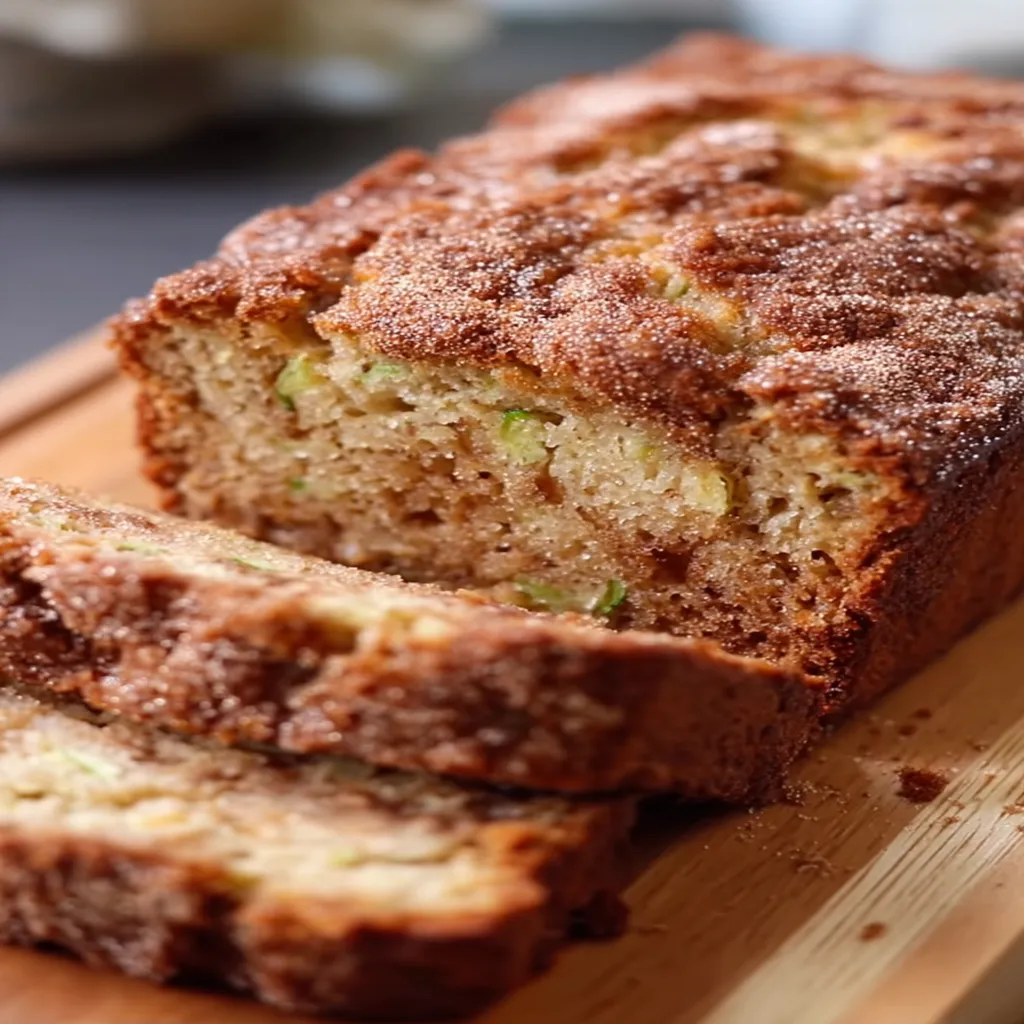 snickerdoodle zucchini bread, cinnamon sugar topping, moist, flavorful, aromatic spices, delicious, homemade bread