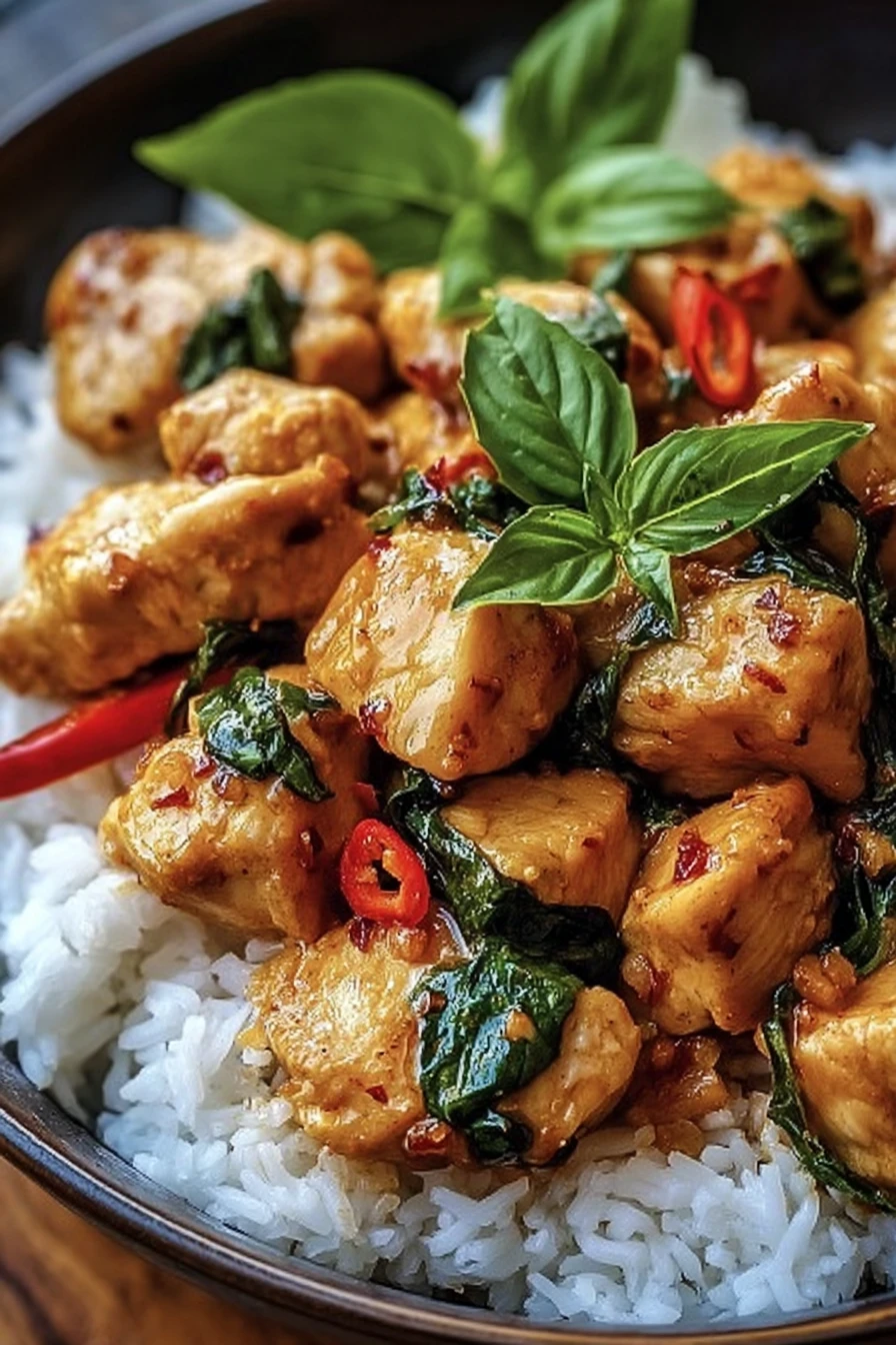 spiced coconut basil chicken, flavorful, aromatic, tender, succulent, exotic spices, fragrant herbs