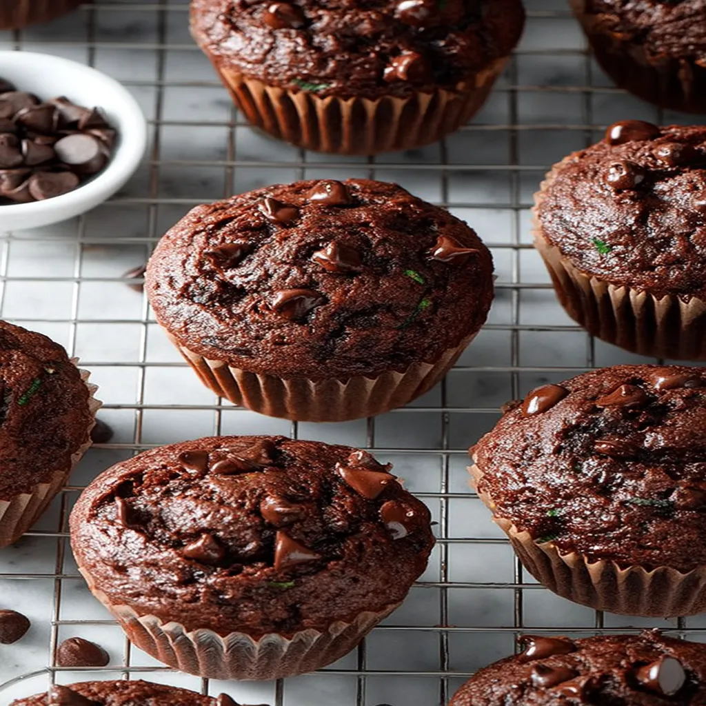 chocolate zucchini muffins, best recipe, moist, decadent, rich flavor, indulgent treat