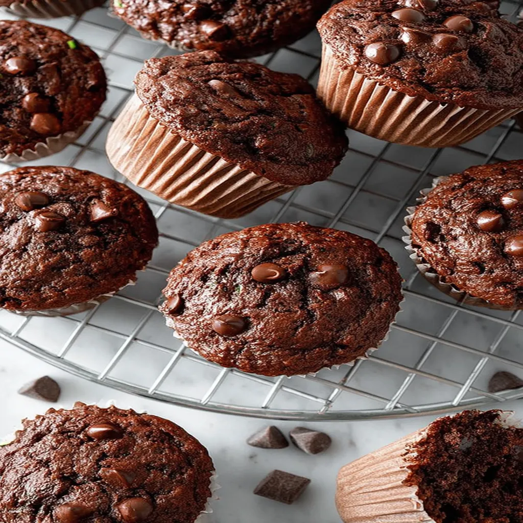chocolate zucchini muffins, best recipe, moist, decadent, rich flavor, indulgent treat