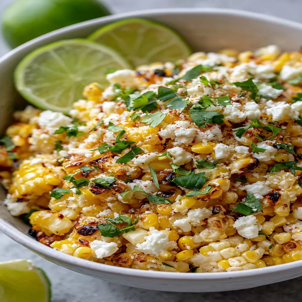 Mexican street corn salad, delicious, flavorful, tangy, creamy, charred corn, fresh ingredients