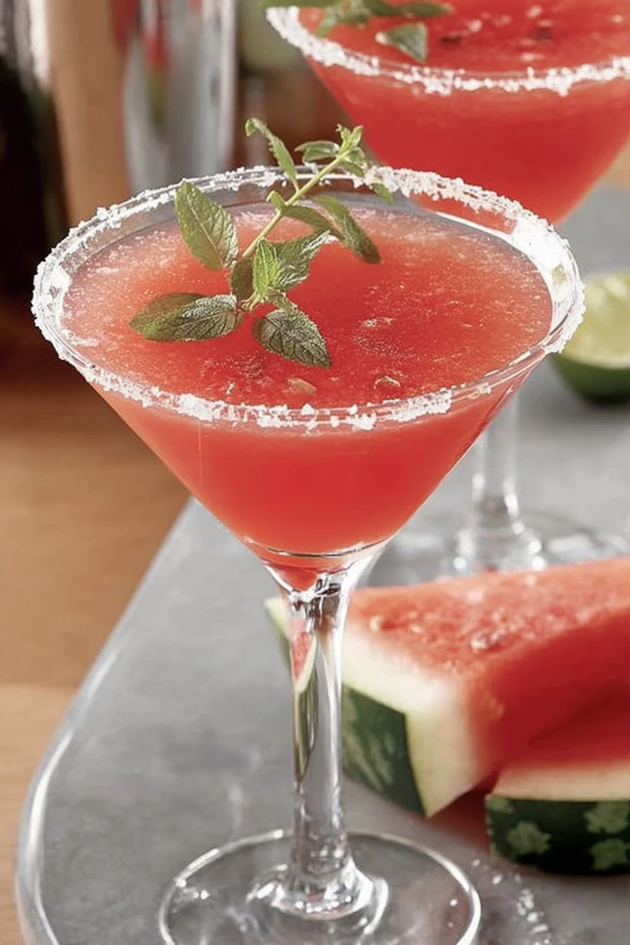 watermelon martini, refreshing cocktail, sweet, juicy, vibrant, summer drink