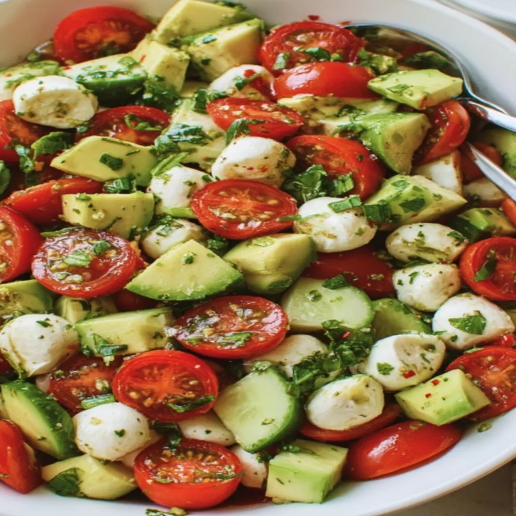 Tomato Cucumber Mozzarella Salad recipe step-by-step guide