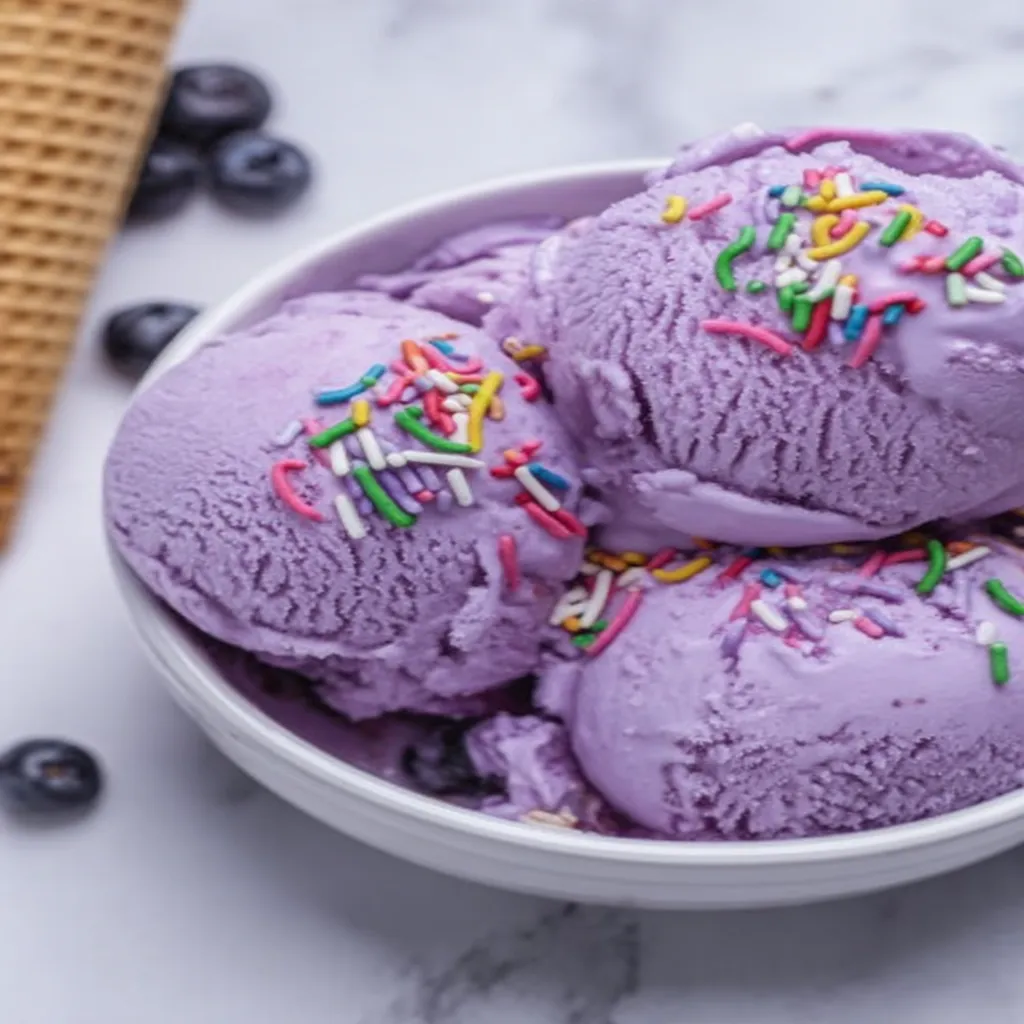 vegan, blueberry ice cream, creamy, dairy-free, refreshing, fruity, indulgent flavor
