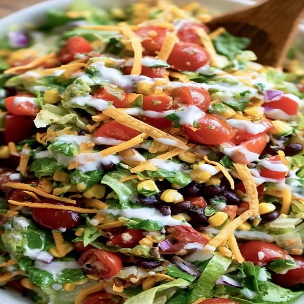 vegetarian, black bean, taco salad, fresh, flavorful, colorful, nutritious