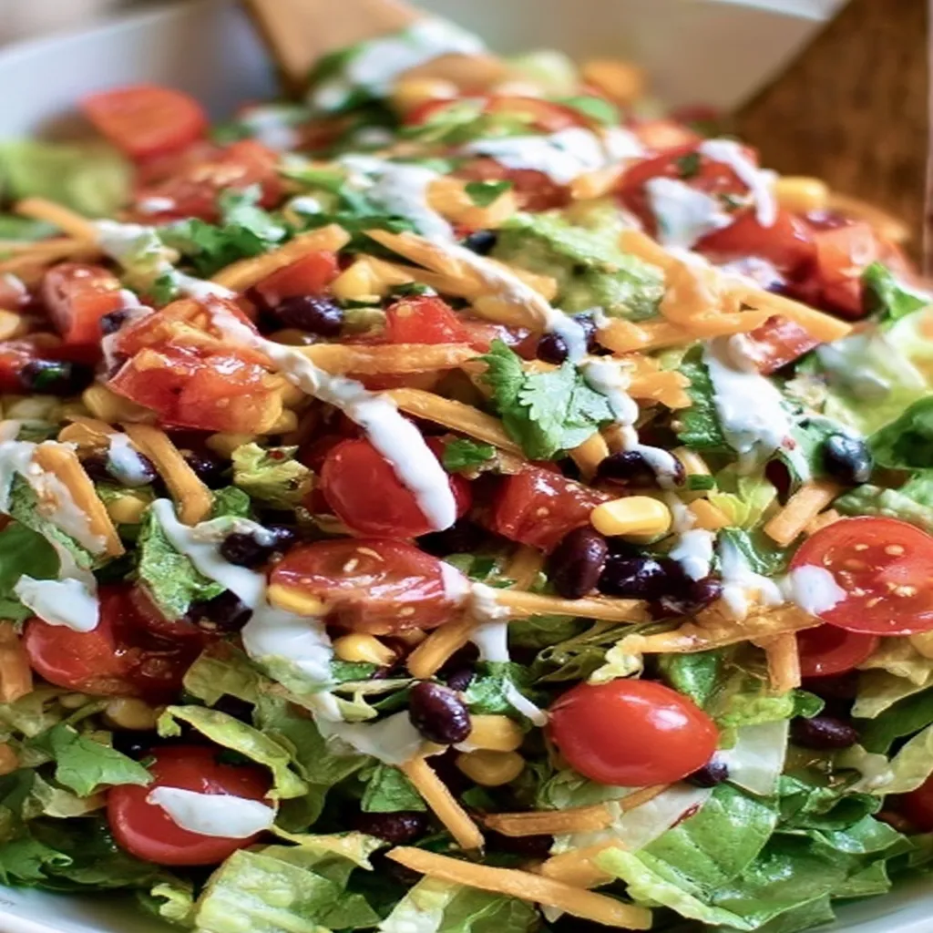 vegetarian, black bean, taco salad, fresh, flavorful, colorful, nutritious