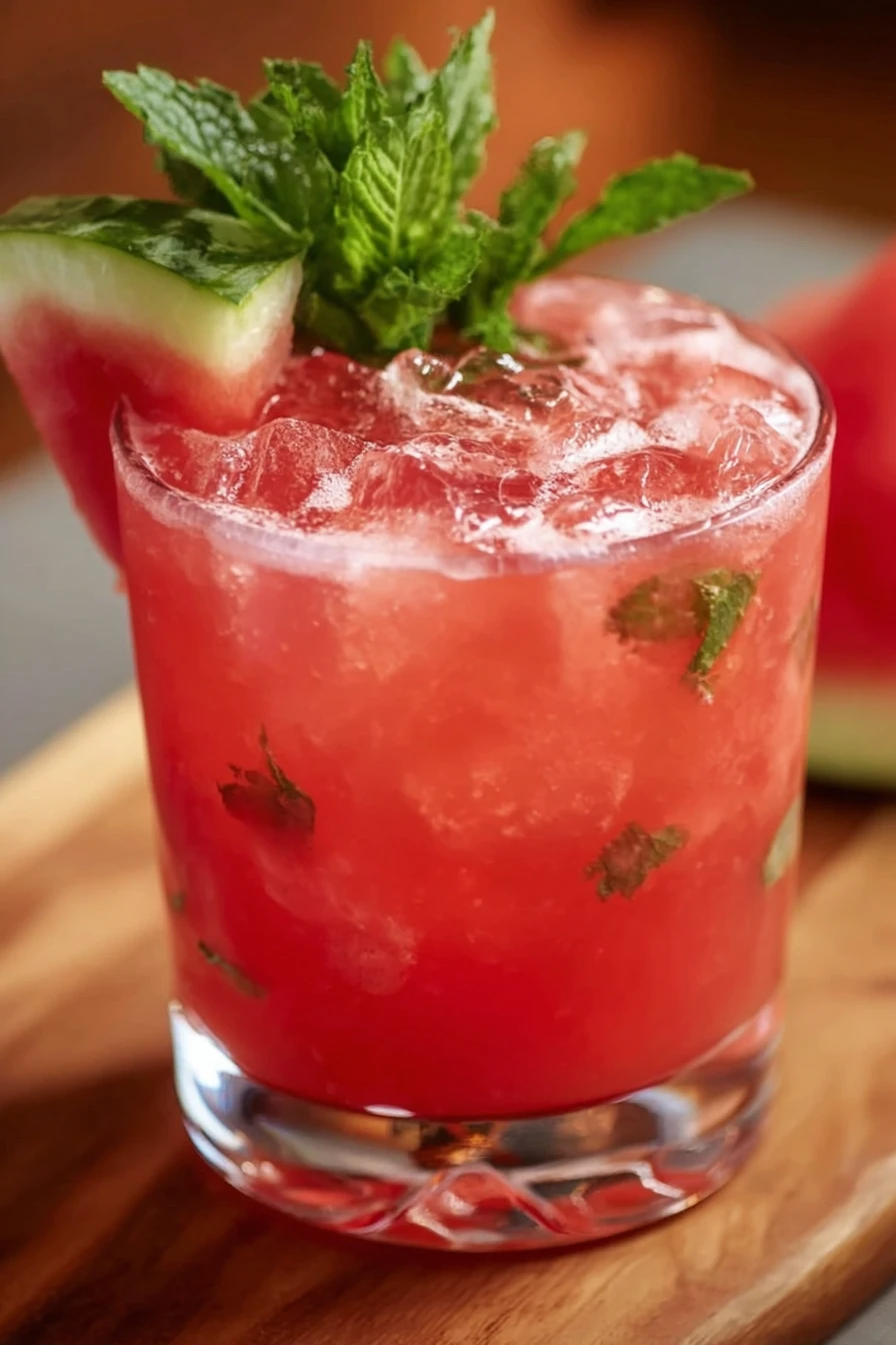 watermelon summer mojito, refreshing, fruity, minty, ice-cold, cocktail, tropical vibes
