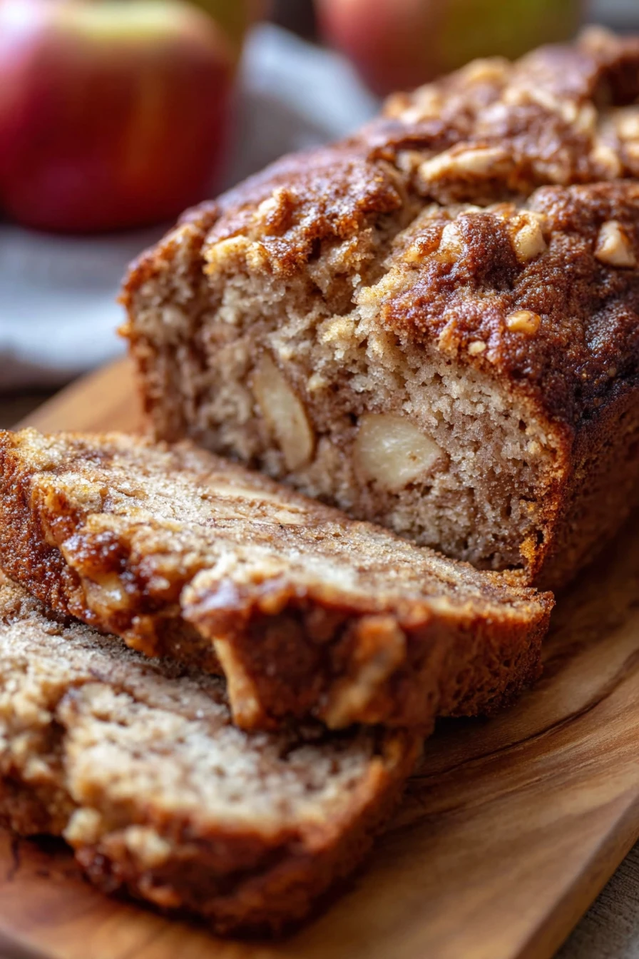 apple cinnamon loaf, delicious baked treat, warm, fragrant, cozy, sweet and spicy