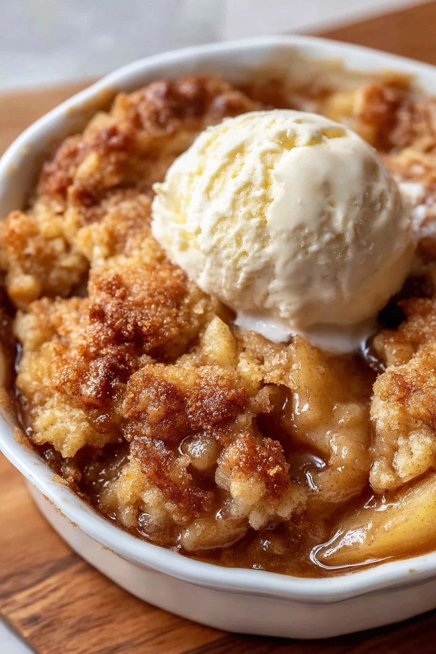 apple cobbler, delicious dessert, homemade, sweet, cinnamon, warm, comforting