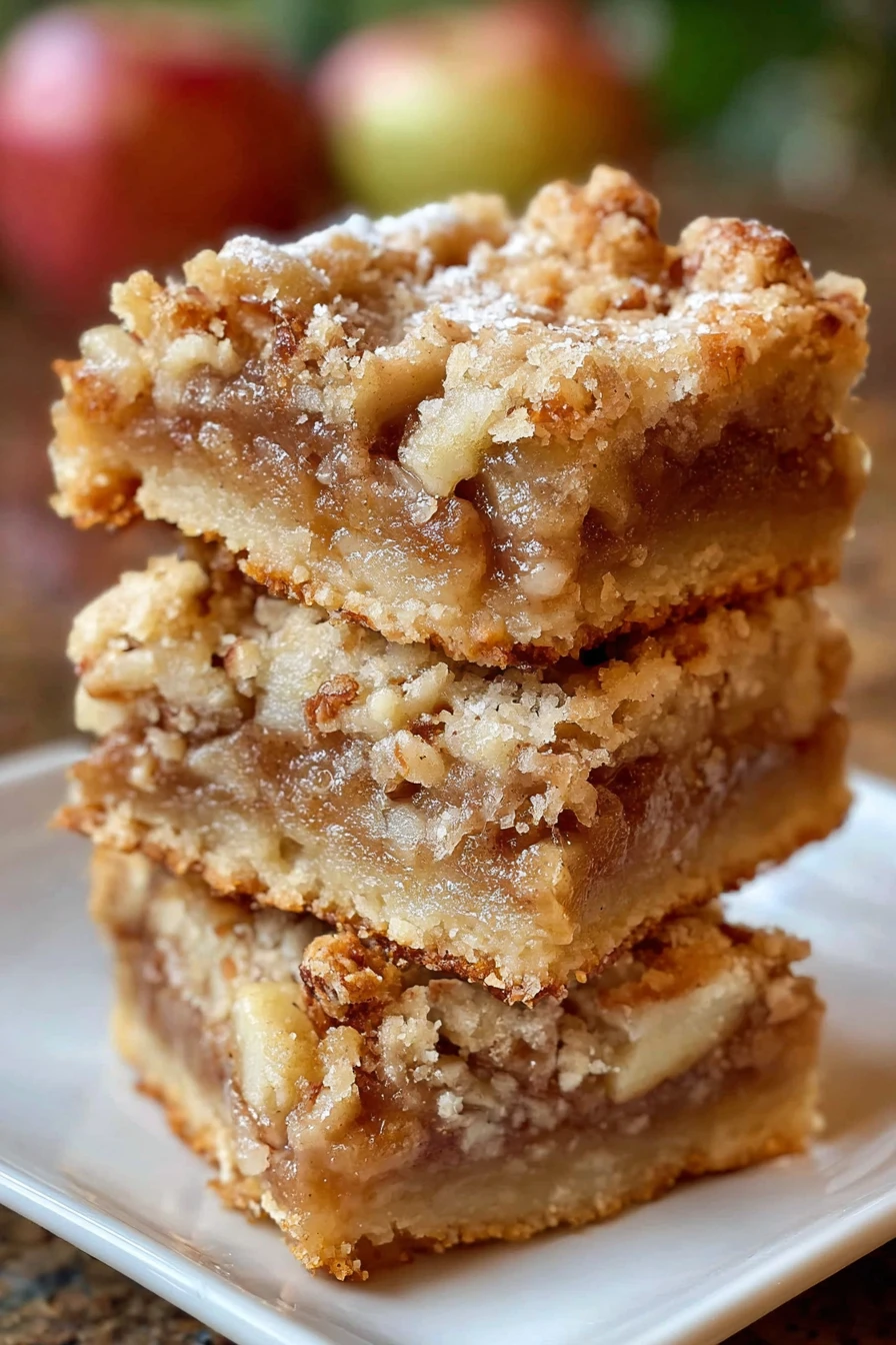apple pie bars, delicious dessert, flaky crust, sweet and cinnamon-y