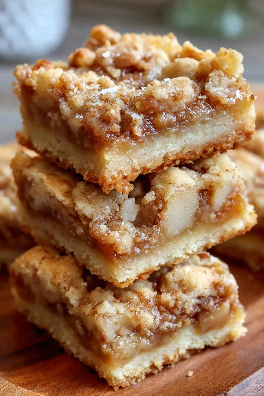 apple pie bars, delicious dessert, flaky crust, sweet and cinnamon-y