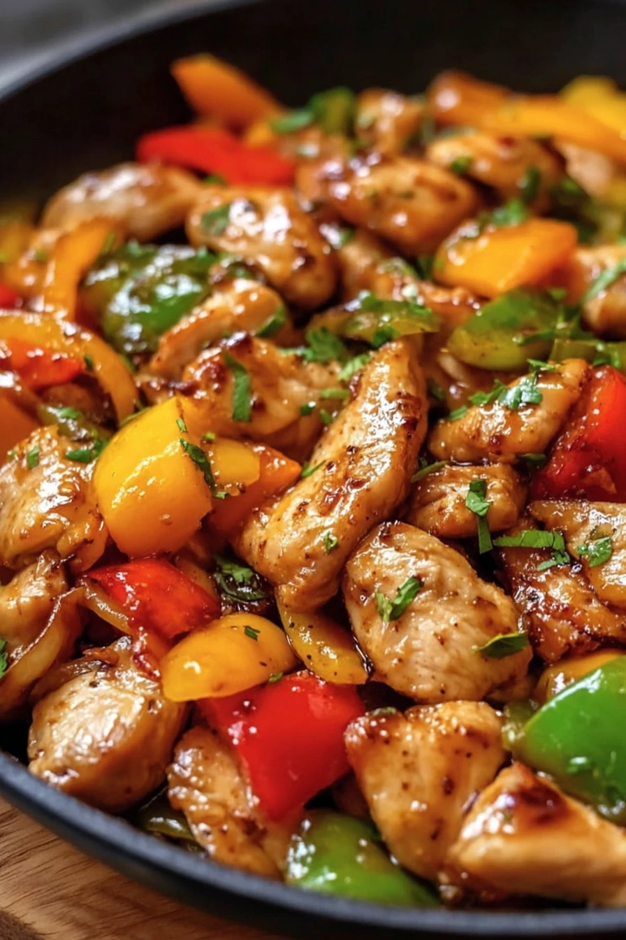 stir-fry chicken, vegetables, Chinese-style, savory, flavorful, colorful, delicious