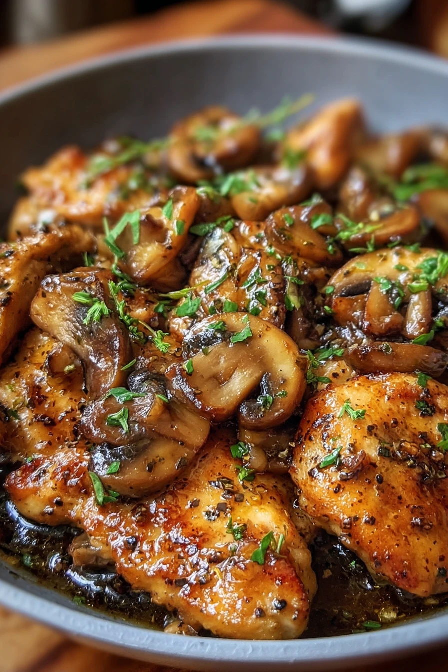 black pepper chicken, mushrooms, savory, aromatic, flavorful, delicious, recipe