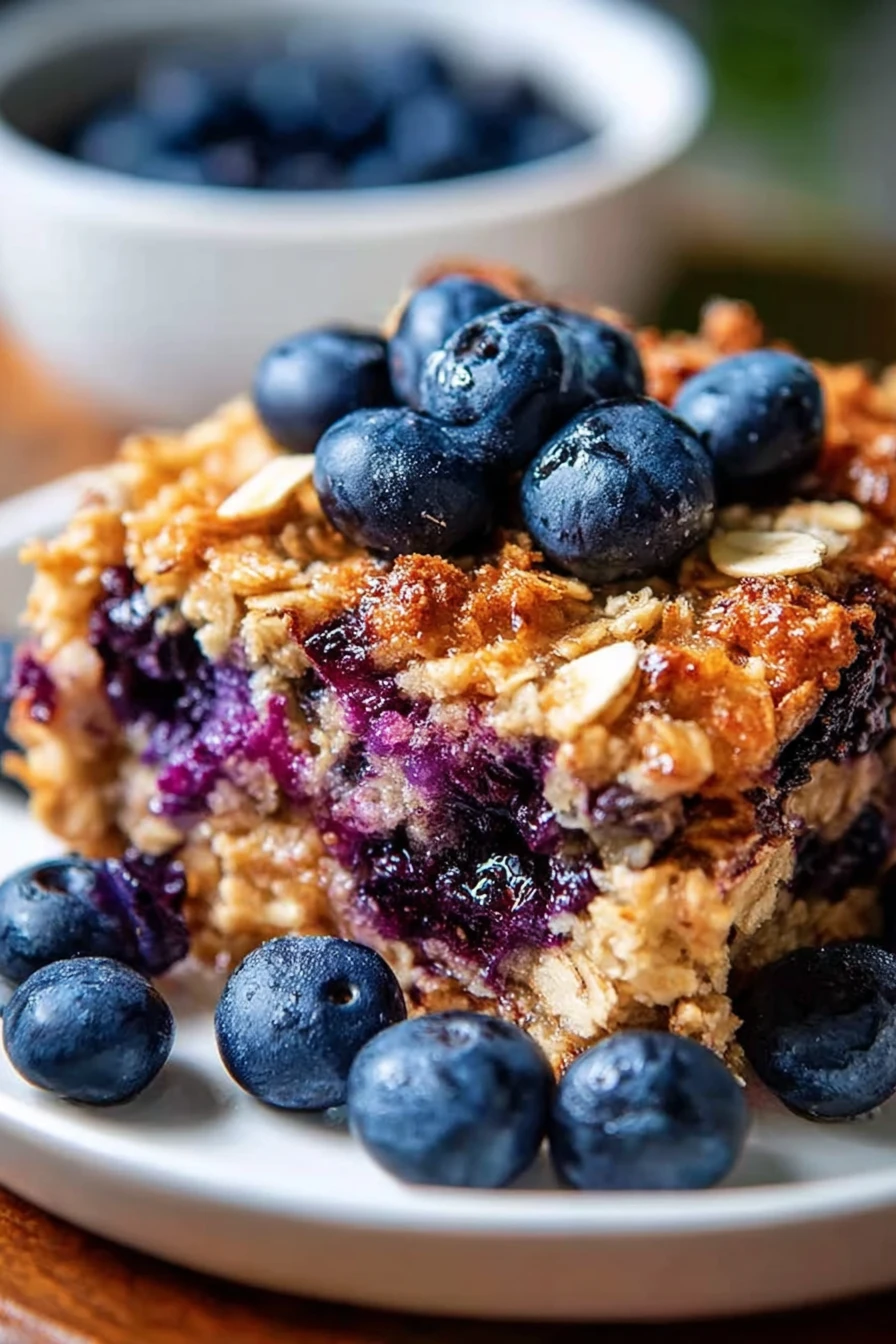blueberry oatmeal bake, delicious, baked, fruity, wholesome, breakfast, nutritious
