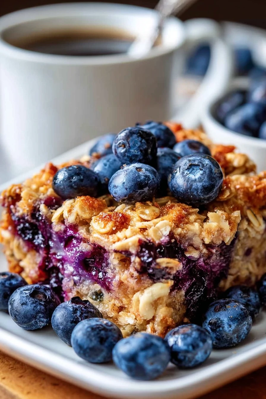 blueberry oatmeal bake, delicious, baked, fruity, wholesome, breakfast, nutritious