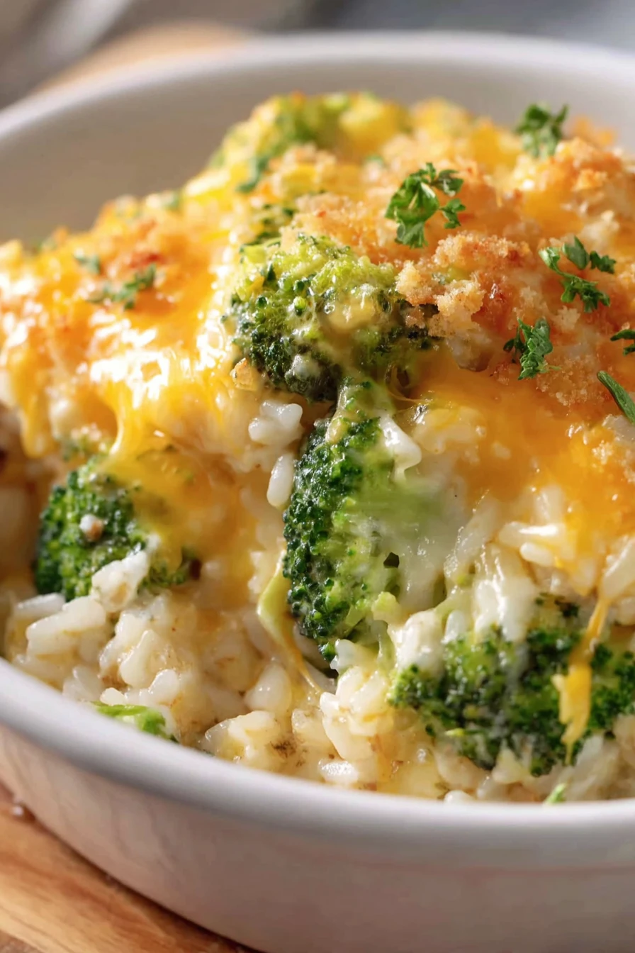 Cheddar's Broccoli Cheese Casserole Recipe, savory, cheesy, creamy, comforting, baked, broccoli florets, delicious