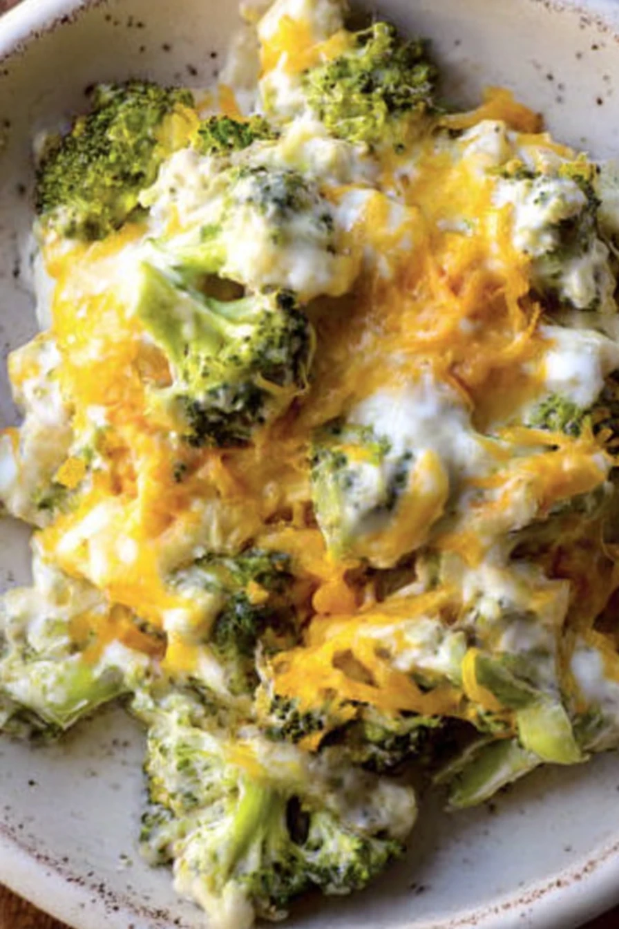 cheesy broccoli casserole, creamy, savory, baked, comfort food