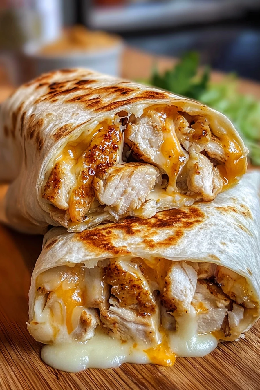 cheesy garlic chicken wraps, savory, flavorful, mouthwatering, delicious, indulgent, satisfying