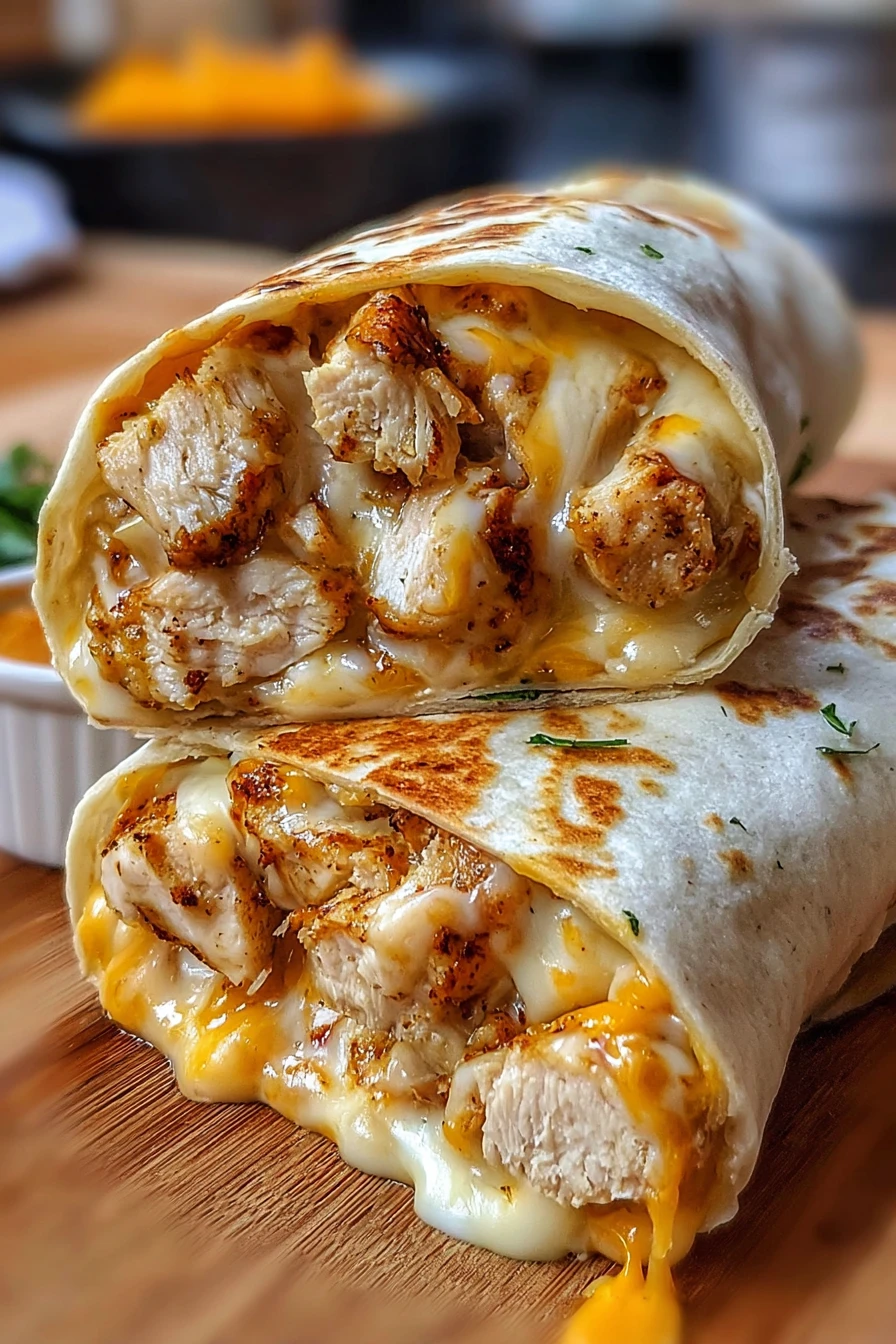 cheesy garlic chicken wraps, savory, flavorful, mouthwatering, delicious, indulgent, satisfying