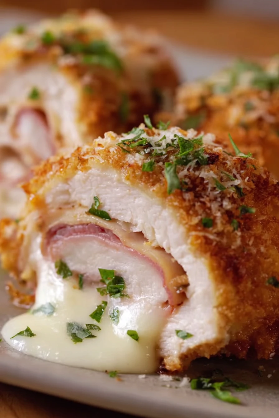 Classic Chicken Cordon Bleu Recipe, savory, crispy, ham, Swiss cheese, delicious, elegant, flavorful