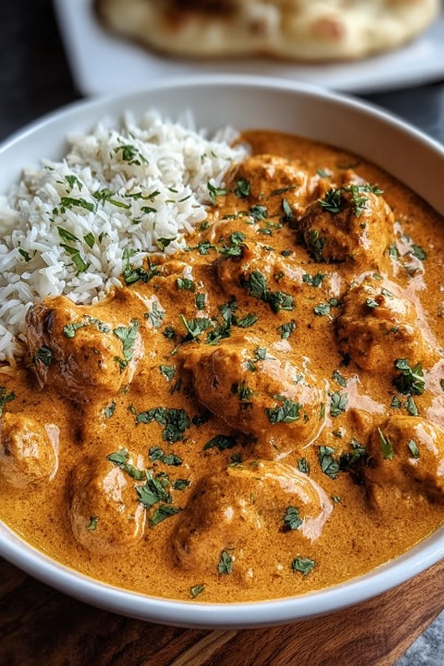 Indian curry, creamy, aromatic spices, rich, flavorful, comforting, indulgent flavor