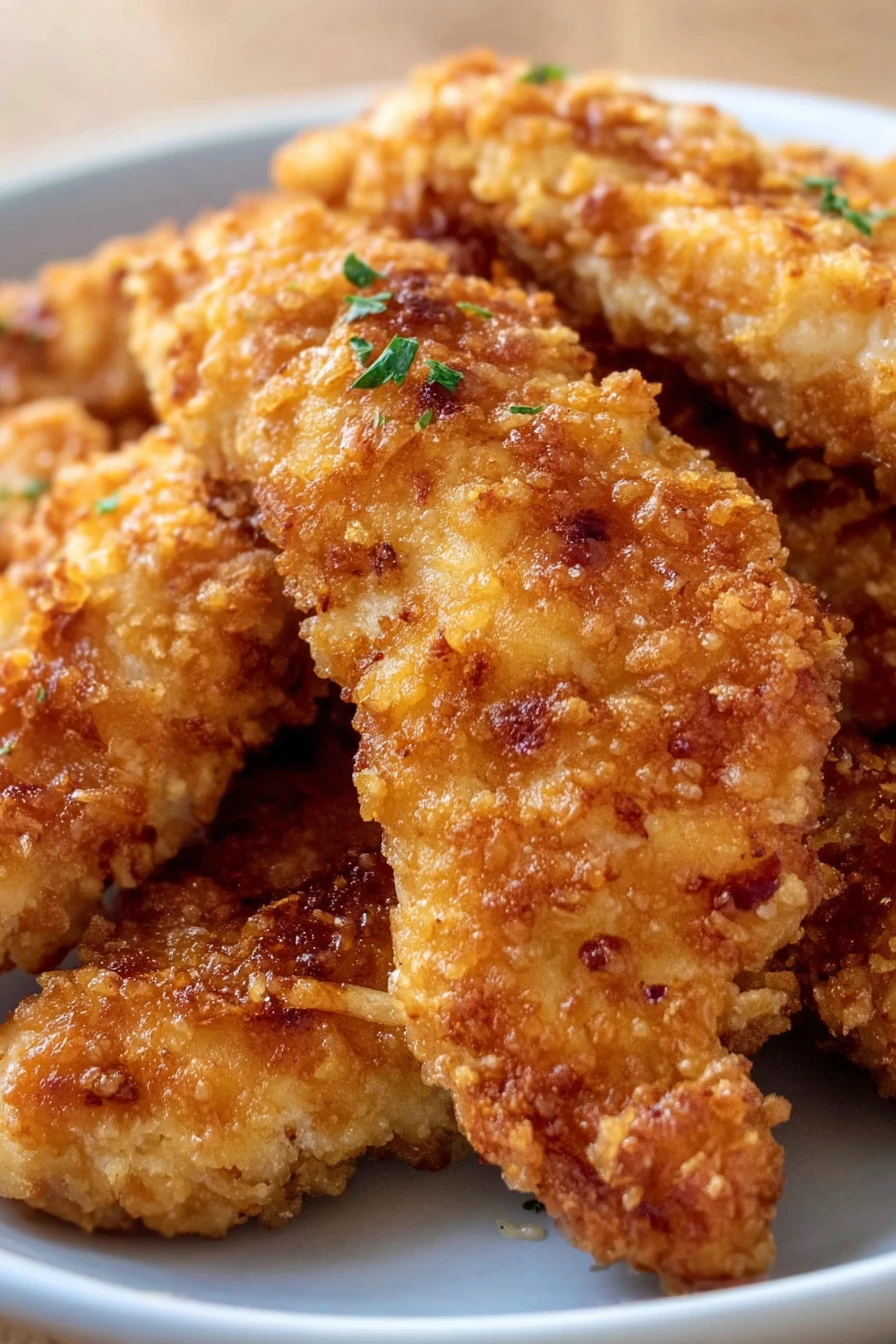 crispy, oven-baked, chicken tenders, golden brown, juicy, flavorful, delicious