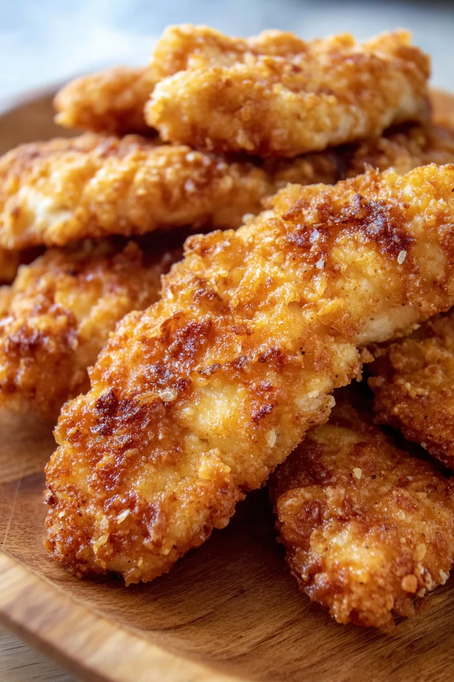 crispy, oven-baked, chicken tenders, golden brown, juicy, flavorful, delicious