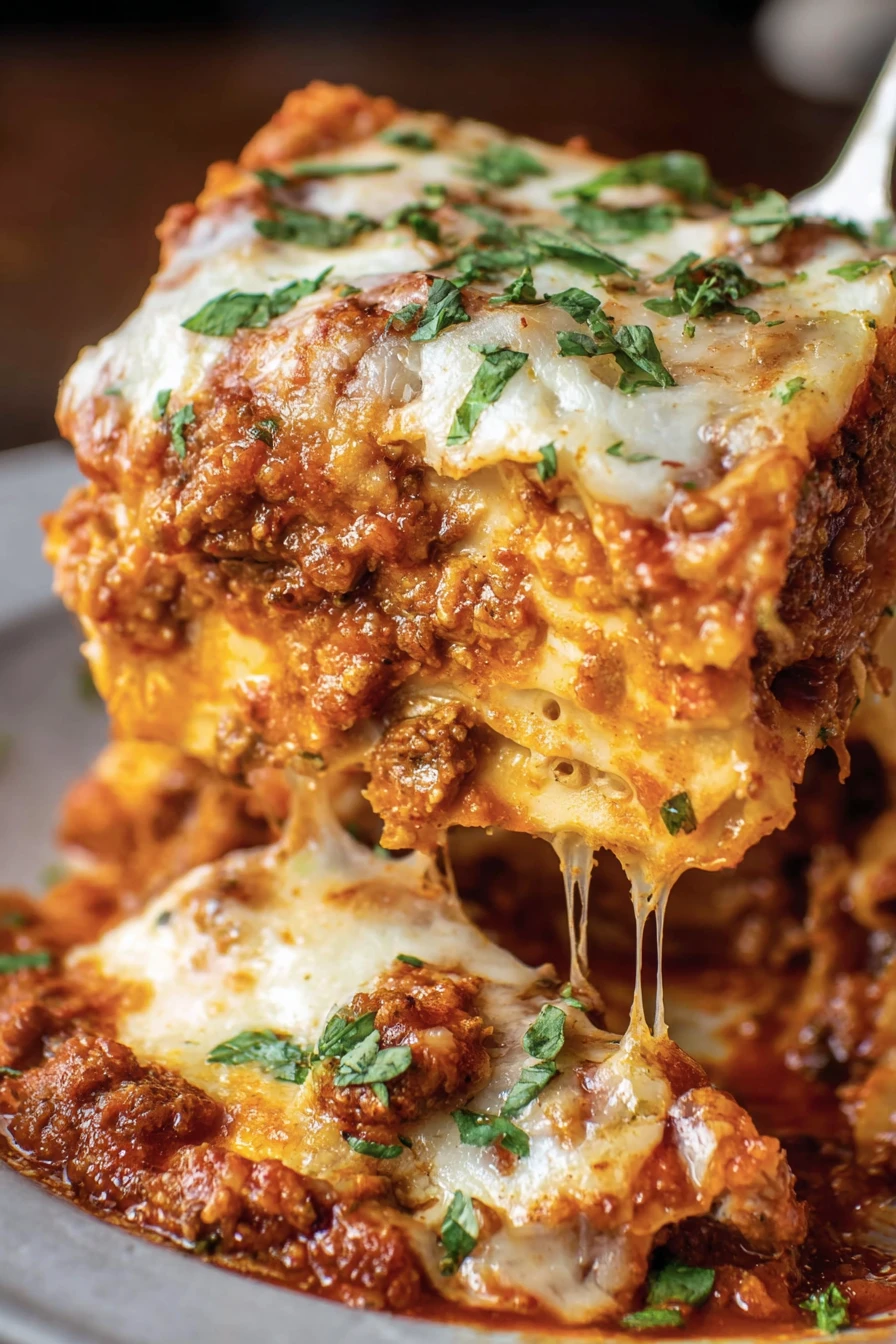 crockpot lasagna, cheesy layers, savory sauce, slow-cooked, hearty, delicious flavor