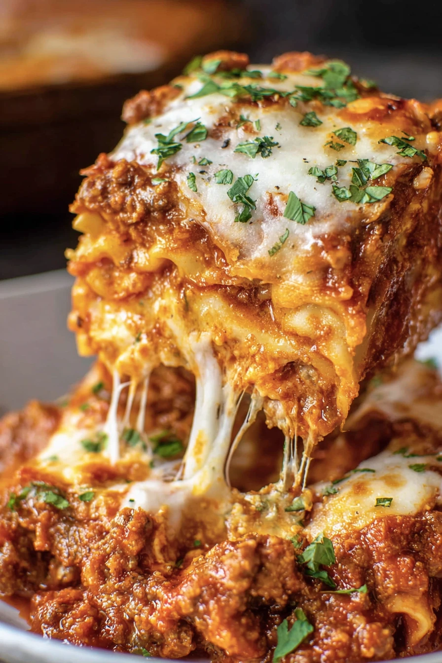 crockpot lasagna, cheesy layers, savory sauce, slow-cooked, hearty, delicious flavor