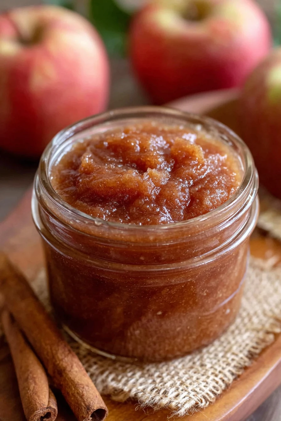 Stovetop, apple butter, cinnamon, simmering, aromatic, sweet, delicious