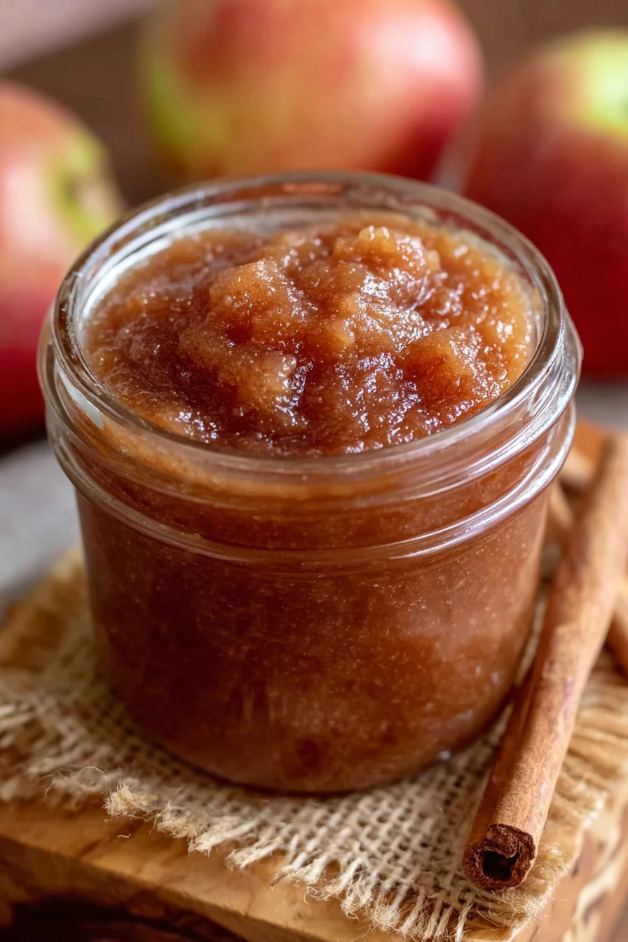 Stovetop, apple butter, cinnamon, simmering, aromatic, sweet, delicious
