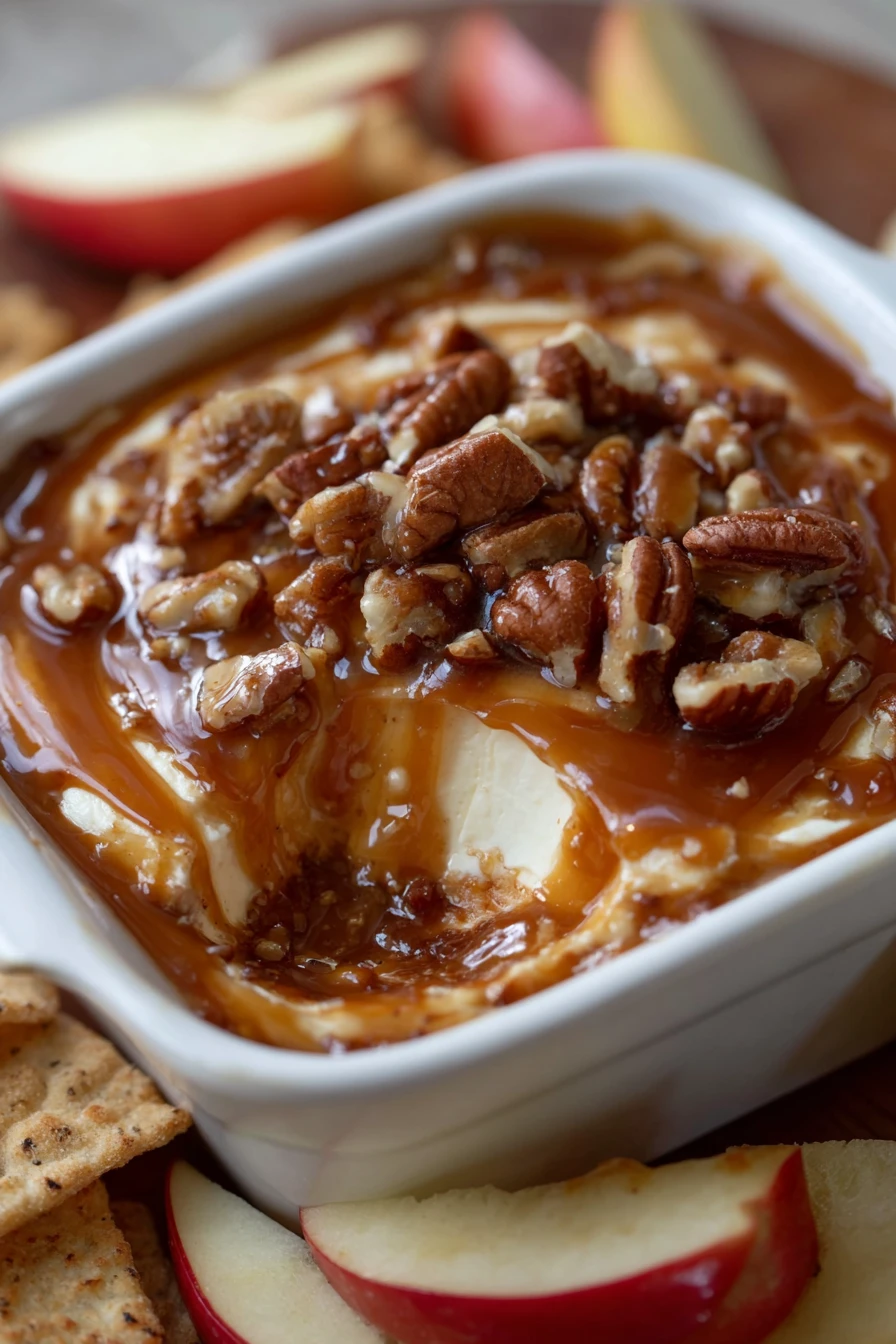 caramel apple cheesecake dip, easy recipe, creamy, decadent, sweet and tangy flavor profile