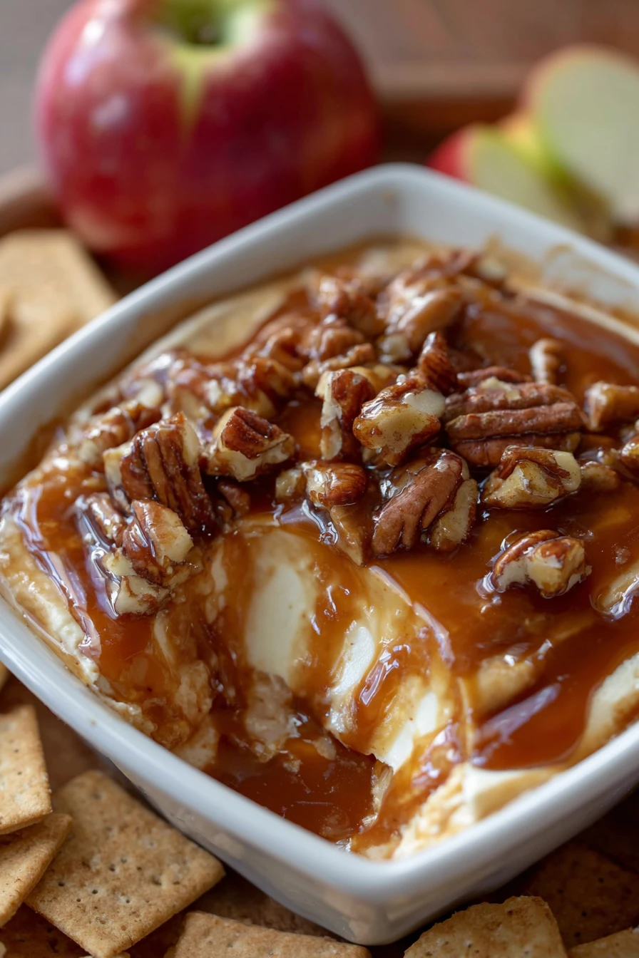 caramel apple cheesecake dip, easy recipe, creamy, decadent, sweet and tangy flavor profile
