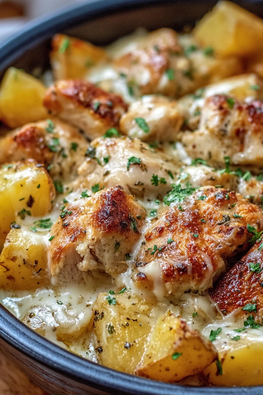 Garlic Parmesan Crockpot Chicken, Potatoes, savory, flavorful, aromatic, delicious