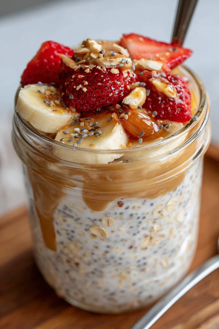 High-protein, overnight oats, nutritious breakfast, creamy texture, delicious flavors