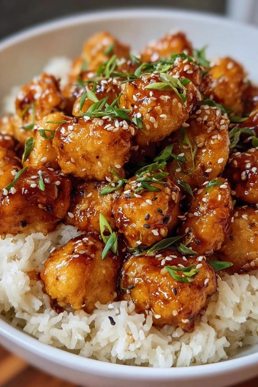 irresistible, honey garlic chicken bites, creamy rice, savory, flavorful, mouthwatering, delicious