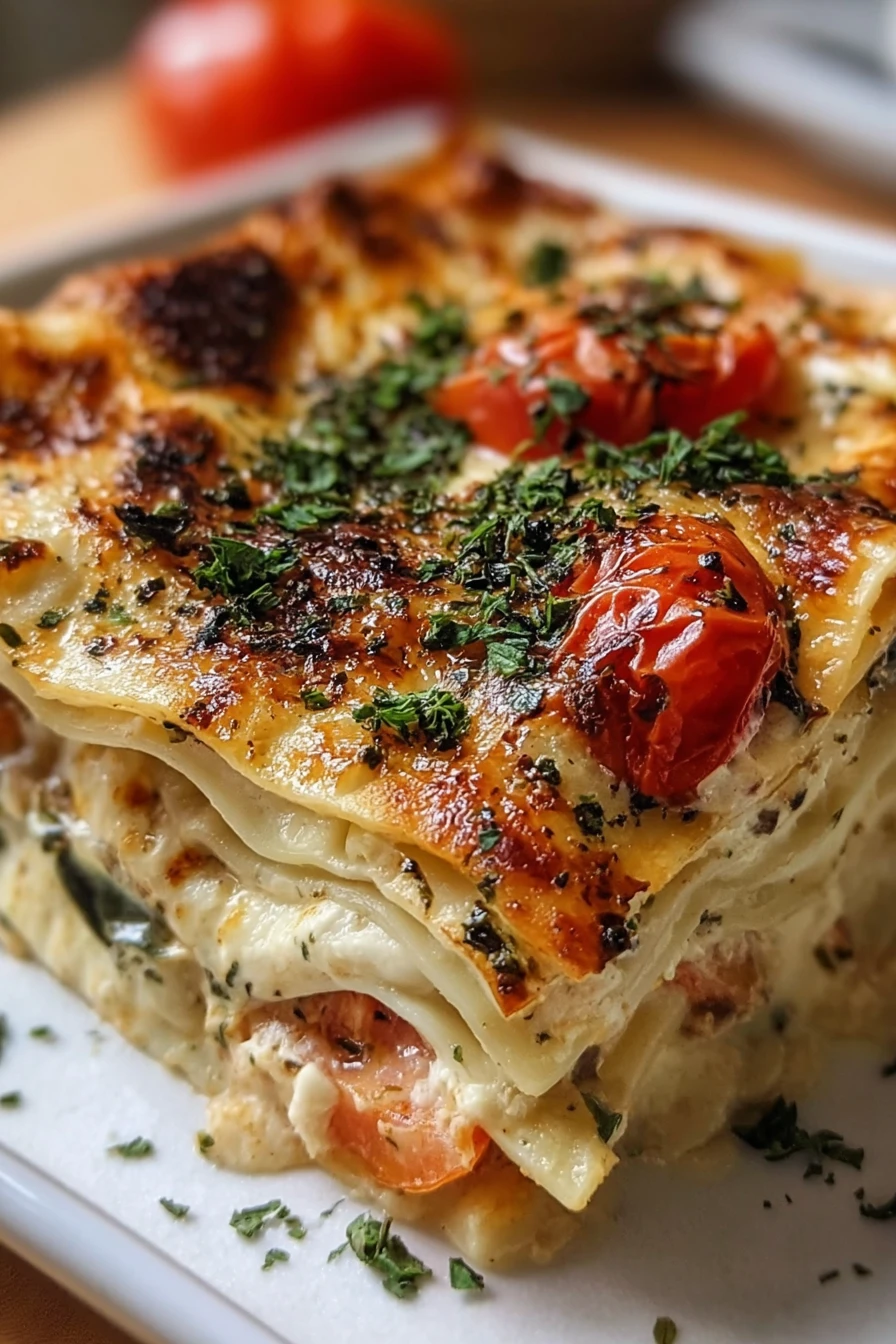 Loaded Veggie White Lasagna, creamy, flavorful, cheesy, nutritious, satisfying, vegetarian option